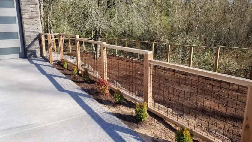 Hog Wire & Barbed Wire Fence Installation